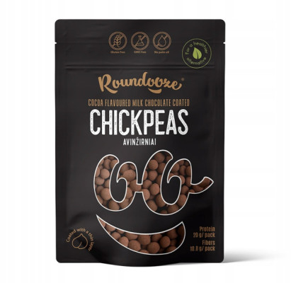 ROUNDOOZE Ciecierzyca w polewie z mlecznej czekolady o smaku kakaowym 150g - (15135069887)