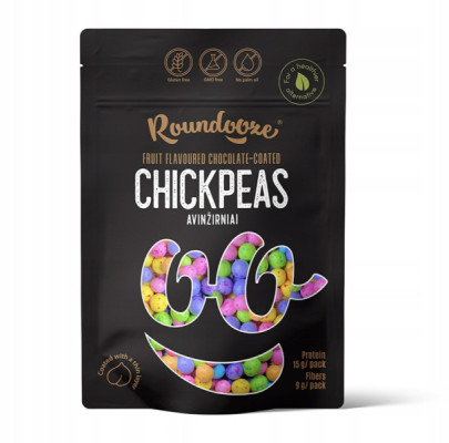 Roundooze Ciecierzyca w polewie czekoladowej o smaku owocowym 150g PROTEIN - (15016918563)
