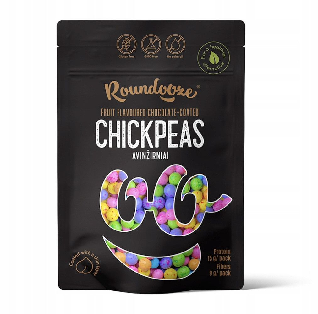 Roundooze Ciecierzyca w polewie czekoladowej o smaku owocowym 150g PROTEIN - (15016918563)