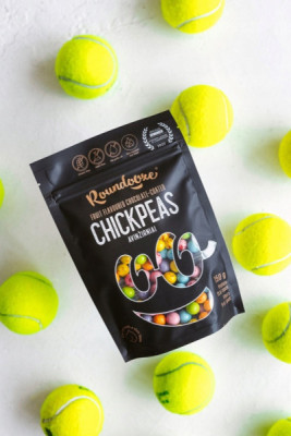 Roundooze Ciecierzyca w polewie czekoladowej o smaku owocowym 150g PROTEIN - (15016918563)